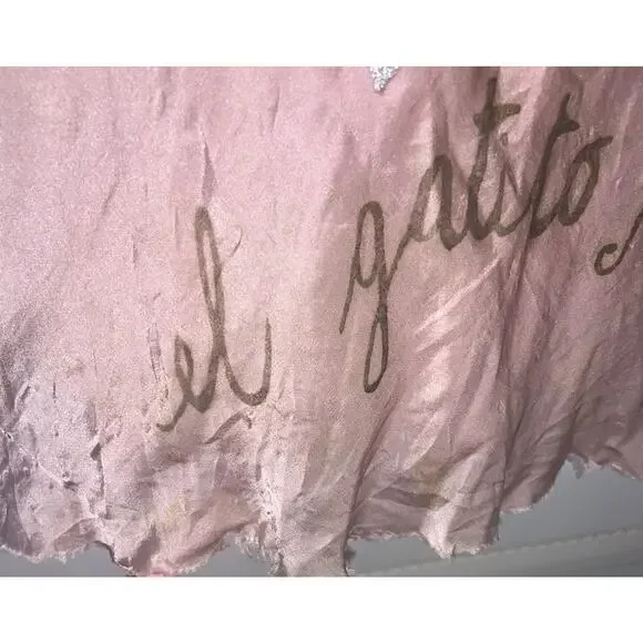 We Are Replay Uniform 4 angels Pink Y2k Silk Slip Dress Cat Open Back Sz Small - Picture 11 of 13